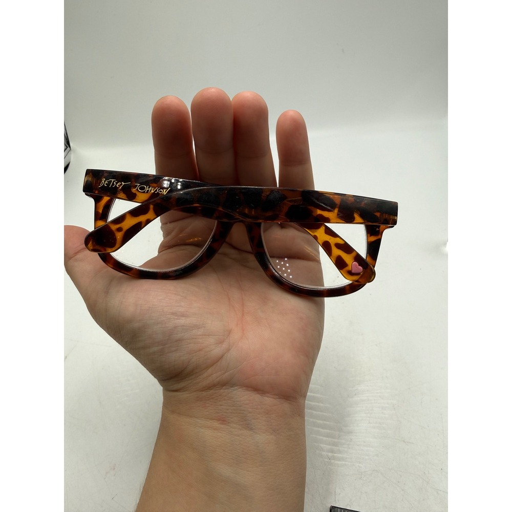 Betsey Johnson Leopard Print Reading Glasses Frames Brown Black +2.50 Strength - Picture 7 of 7
